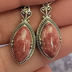 Norwegian Thulite Dangling Earrings